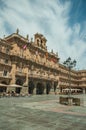 People and eateries at the Plaza Mayor in Salamanca