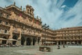 People and eateries at the Plaza Mayor in Salamanca