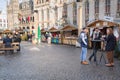 People eating in the Christmas market in Brugge, Belgium Royalty Free Stock Photo