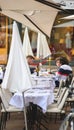 People eating outside at Maison Kammerzell iconic restaurant as bars and