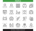 People editable stroke icon set