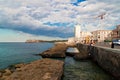 People in El Malecon in Havana Royalty Free Stock Photo