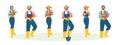 People engaged in agriculture. Set of farmers vector characters in flat style. Men and women from the village