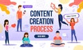 People Engaged in Content Create Workflow Process