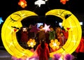 People enjoy homemade lanterns to celebrate Lantern Festival