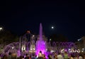 People enjoy night fountains