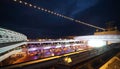 People enjoy night party on deck of cruise ship Royalty Free Stock Photo