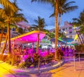 People enjoy nightlife at ocean drive in the clevelander bar