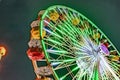 People enjoy the ocean park at Santa Monica pier by night Royalty Free Stock Photo