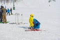 People enjoy ski at Niseko Annupuri Kokusai Ski Area at Niseko Royalty Free Stock Photo