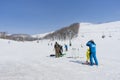 People enjoy ski at Niseko Annupuri Kokusai Ski Area at Niseko Royalty Free Stock Photo