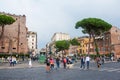 Tourists in Rome Via dei Fori Impaeriali