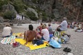 Acoustic choir singing concert at Torrent de Pareis in the spanish island of mallorca