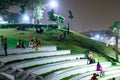 People enjoying at the amphitheater at the dravyavati river proj