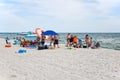 People Enjoying the Beach at Gulf Shores Alabama Royalty Free Stock Photo