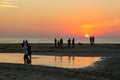 PEOPLE ENJOYING THE BEACH IN PUERTO ESCONDIDO, MEXICO Royalty Free Stock Photo