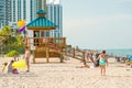 People enjoying the beach at South Beach, Miami Royalty Free Stock Photo