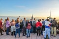 People enjoying beautiful views on Manhattans skyline