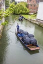 People enjoying a boat trip at river Cam in Cambridge UK Royalty Free Stock Photo