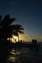 People Enjoying a Caribbean Sunset, Split, Caye Caulker, Belize