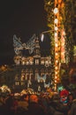 People enjoying Christmas at the market People enjoying Christmas at the market in Vienna city hall (Rathaus) Royalty Free Stock Photo