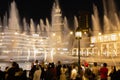 Night view Dubai fountain broadwalk UAE Royalty Free Stock Photo