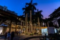 People enjoying the Greenbelt shopping mall night view at Makati City, Metro Manila, Philippines, Dec 8, 2021 Royalty Free Stock Photo