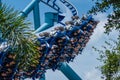 People enjoying having fun Manta Ray rollercoaster at Seaworld 5 Royalty Free Stock Photo