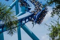 People enjoying having fun Manta Ray rollercoaster at Seaworld 2 Royalty Free Stock Photo