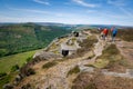 People enjoying hiking on Bamford Edge Royalty Free Stock Photo