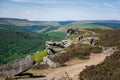 People enjoying hiking on Bamford Edge Royalty Free Stock Photo