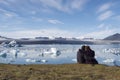 People enjoying the icebergs in Iceland Royalty Free Stock Photo