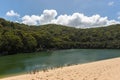 People enjoying Lake Wabby in Fraser Island, Queensland, Australia