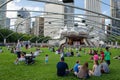 People enjoying live concert at city park