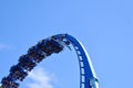 People enjoying Manta Ray funfair rollercoaster at Seaworld Ocean Marine Theme Park. Royalty Free Stock Photo