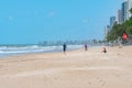 People enjoying the morning at the beach of Boa Viagem