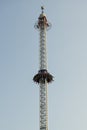 People enjoying ride on free fall attraction in Luzern lunapark, Switzerland Royalty Free Stock Photo