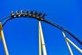 People enjoying speed and adrenaline offered by Montu Roller Coaster at Bush Gardens Tampa Bay Royalty Free Stock Photo