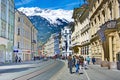 People enjoying a spring day in Innsbruck, Austria