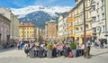 People enjoying a spring day in Innsbruck, Austria