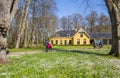 People enjoying the spring weather in the gardens of Nienoord