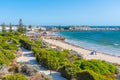 People are enjoying a sunny day at Bathers beach in Fremantle, Australia Royalty Free Stock Photo