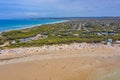 People are enjoying a sunny day at a beach at Anglesea in Australia Royalty Free Stock Photo