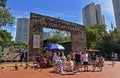 People enjoying sunny day on public park in Ribeirao Preto, Brazil Royalty Free Stock Photo