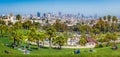 People enjoying sunny weather in Mission Dolores Park, San Francisco, USA