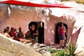 People enjoying at the terrace of a tearoom in Rojales Royalty Free Stock Photo