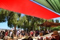 People enjoying at the terrace of a tearoom in Rojales Royalty Free Stock Photo