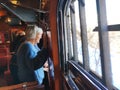 People enjoying their train trip on Flam line, Norway