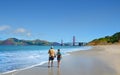 People enjoying time on the beach. Royalty Free Stock Photo