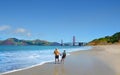 People enjoying time on the beach. Royalty Free Stock Photo